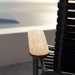 Chaise lounge modulable en métal et plastique vert olive CLICK - Houe