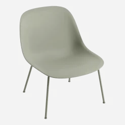 Chaise lounge verte piétement tubes Fiber - Muuto