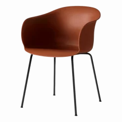 Chaise marron piétement noir JH28 Elefy - &tradition