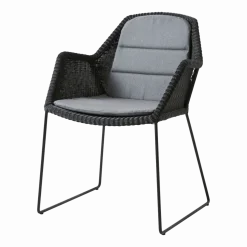 Chaise noire avec coussin gris Breeze - Cane-Line