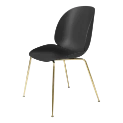 Chaise noire piétement laiton Beetle - Gubi