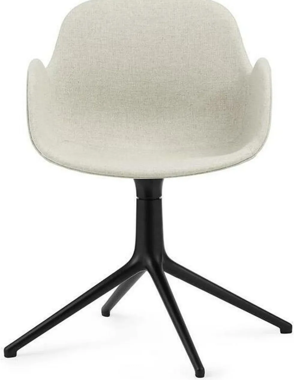 Chaise pivotante avec accoudoirs en aluminium noir et tissu camira blanc mlf20 Form - Normann Copenhagen