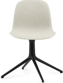 Chaise pivotante en aluminium noir et tissu camira blanc mlf20 Form - Normann Copenhagen