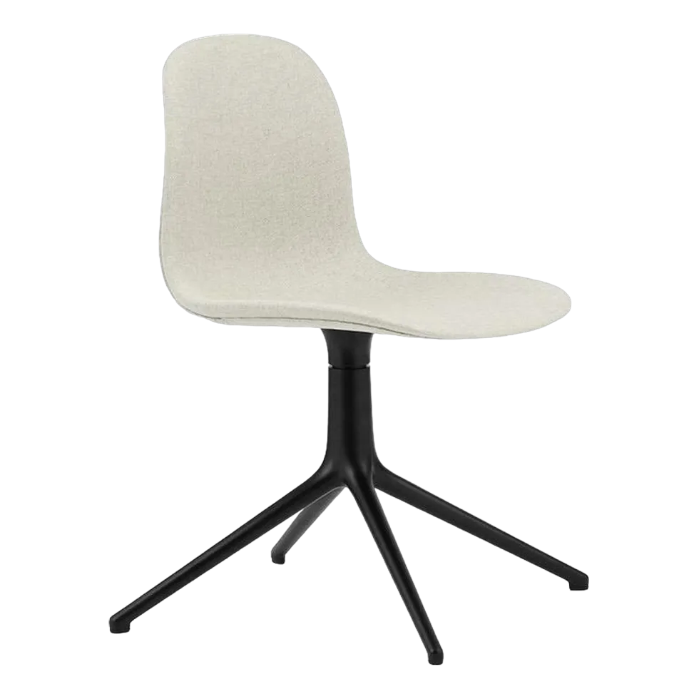 Chaise pivotante en aluminium noir et tissu camira blanc mlf20 Form - Normann Copenhagen