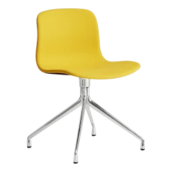 Chaise pivotante en tissu jaune steelcut trio 446 et aluminium poli AAC 11 - Hay