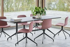 Chaise pivotante en tissu jaune steelcut trio 446 et aluminium poli AAC 11 - Hay