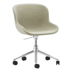 Chaise pivotante 5 roues en aluminium et pp avec tissu beige Hyg - Normann Copenhagen