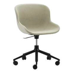 Chaise pivotante 5 roues en aluminium et pp avec tissu beige Hyg - Normann Copenhagen