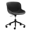 Chaise pivotante 5 roues en aluminium noir et cuir noir Hyg - Normann Copenhagen