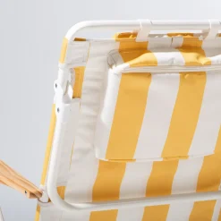 Chaise pliante de plage en toile à rayures jaune Crew Mimosa Stripe The Penny - Business & Pleasure