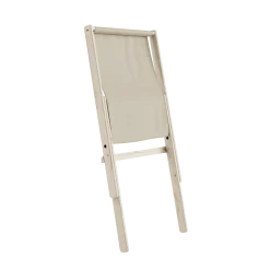 Chaise pliante en hêtre et matelas en coton beige 65x88x75cm Boogie raw - Karup Design