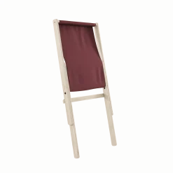 Chaise pliante en hêtre et matelas en coton bordeaux 65x88x75cm Boogie raw - Karup Design