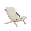 Chaise pliante en hêtre et matelas en coton lin 65x88x75cm Boogie raw - Karup Design