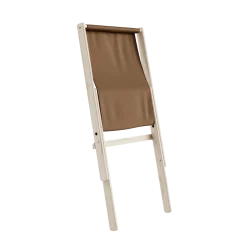 Chaise pliante en hêtre et matelas en coton mocca 65x88x75cm Boogie raw - Karup Design