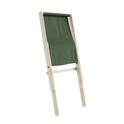 Chaise pliante en hêtre et matelas en coton vert olive 65x88x75cm Boogie raw - Karup Design