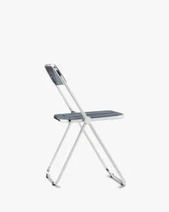 Chaise pliante noir fumé et acier chromé Plia - Anonima Castelli