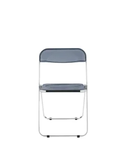 Chaise pliante noir fumé et acier chromé Plia - Anonima Castelli