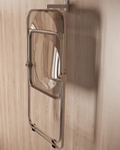 Chaise pliante noir fumé et acier chromé Plia - Anonima Castelli