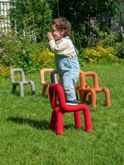 Chaise pour enfant en coton imprimé koï Mini Bold - Moustache