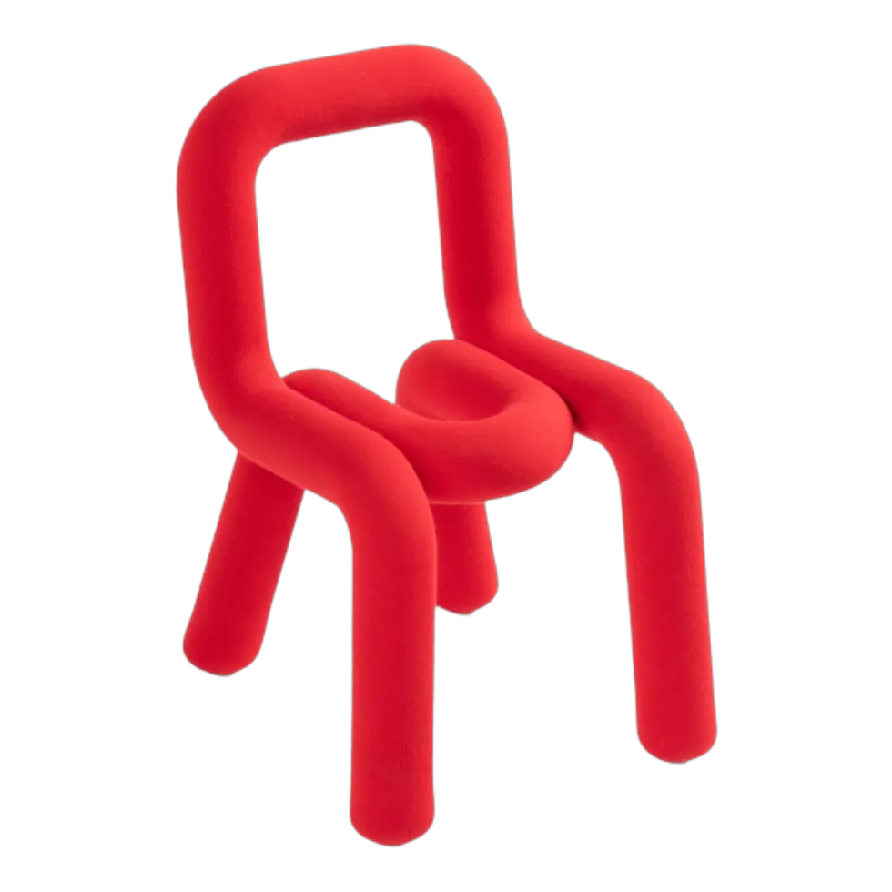 Chaise pour enfant en coton rouge Mini Bold - Moustache