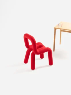 Chaise pour enfant en coton rouge Mini Bold - Moustache