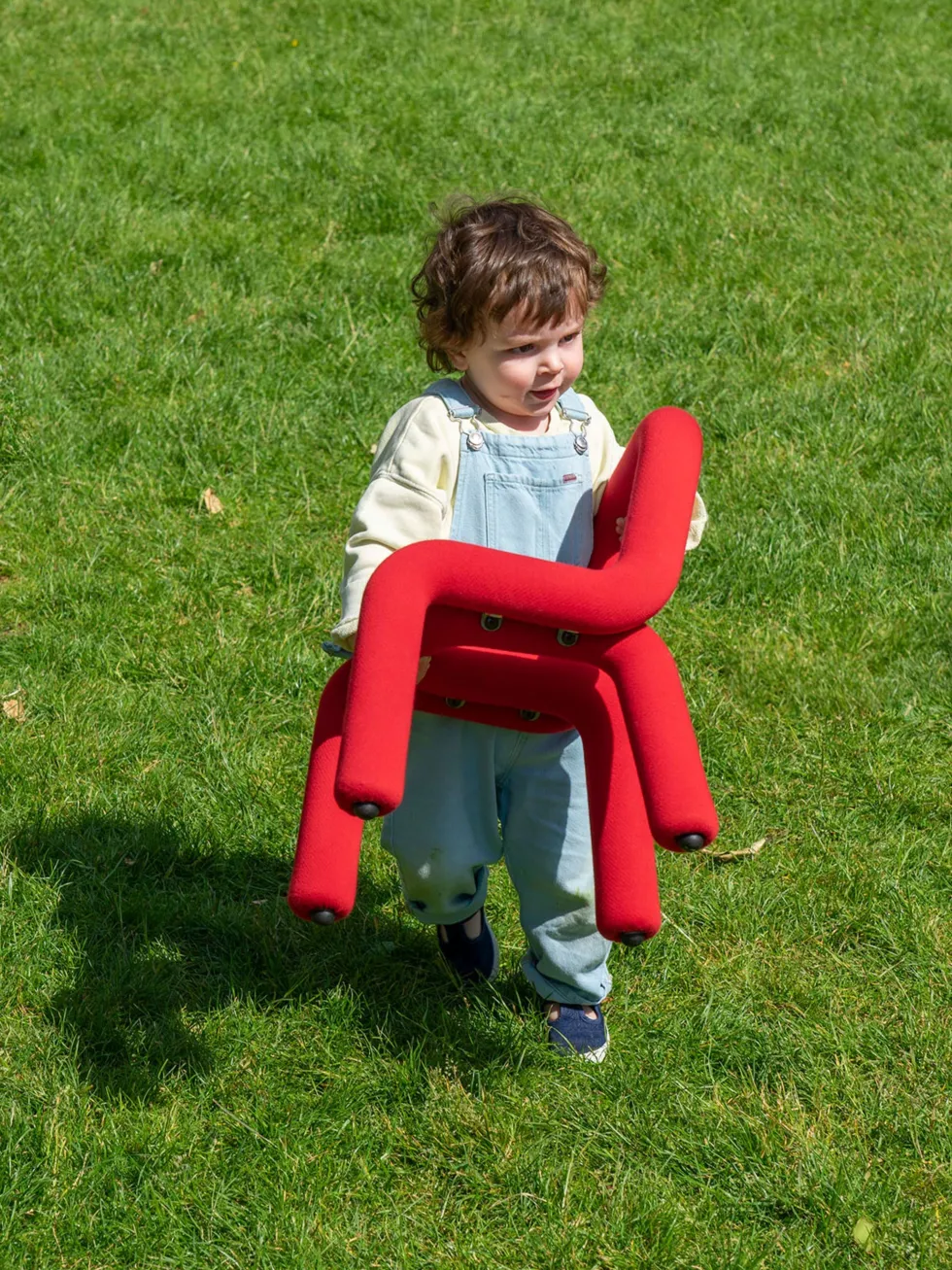 Chaise pour enfant en coton rouge Mini Bold - Moustache