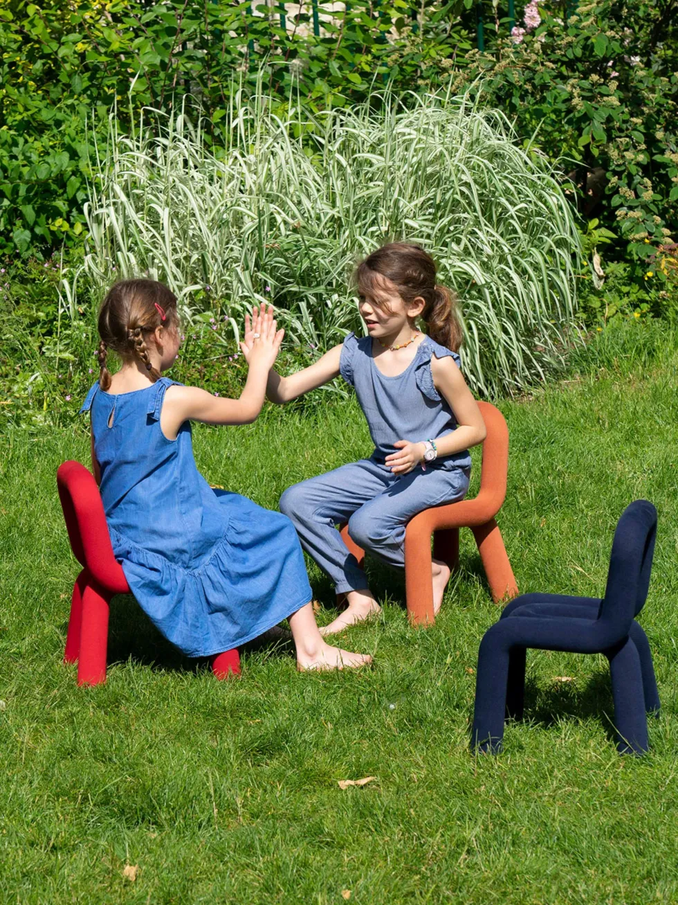 Chaise pour enfant en coton rouge Mini Bold - Moustache