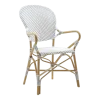 Chaise repas avec accoudoirs en aluminium noir et blanc Isabelle - Sika Design