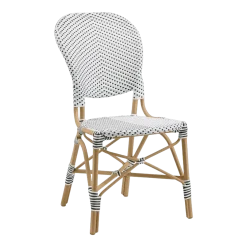 Chaise repas en aluminium noir et blanc Isabelle - Sika Design