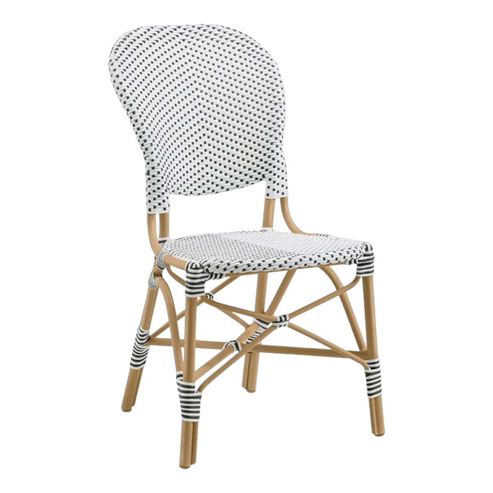 Chaise repas en aluminium noir et blanc Isabelle - Sika Design
