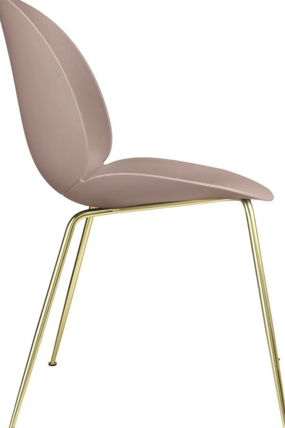 Chaise rose clair piétement laiton Beetle - Gubi