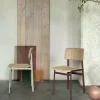 Chaise rouge et bois naturel sans accoudoir Loft - Muuto