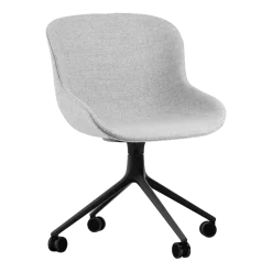 Chaise à roulettes pivotante 4W Full Uph. Alu noir Hyg - Normann Copenhagen