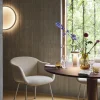 Chaises avec accoudoirs en tissu ecriture 240 gris 77,5 cm Fiber - Muuto
