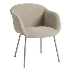 Chaises avec accoudoirs en tissu ecriture 240 gris 77,5 cm Fiber - Muuto