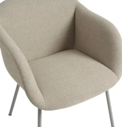 Chaises avec accoudoirs en tissu ecriture 240 gris 77,5 cm Fiber - Muuto