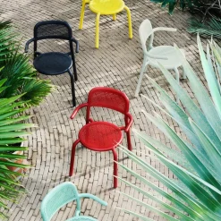 4 chaises beiges avec accoudoirs Toni - Fatboy