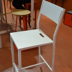 2 Chaises de bar en aluminium blanc Take - Matière Grise