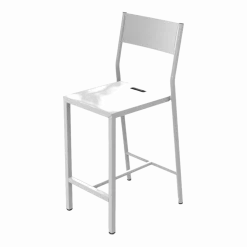 2 Chaises de bar en aluminium blanc Take - Matière Grise