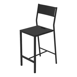 2 Chaises de bar en aluminium noir Take - Matière Grise
