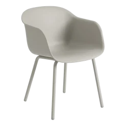 Chaises de jardin avec accoudoirs en plastique et acier gris 77cm Fiber - Muuto