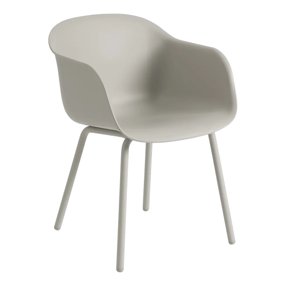 Chaises de jardin avec accoudoirs en plastique et acier gris 77cm Fiber - Muuto