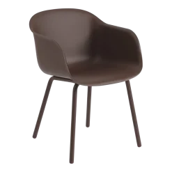 Chaises de jardin avec accoudoirs en plastique et acier marron rouge 77cm Fiber - Muuto