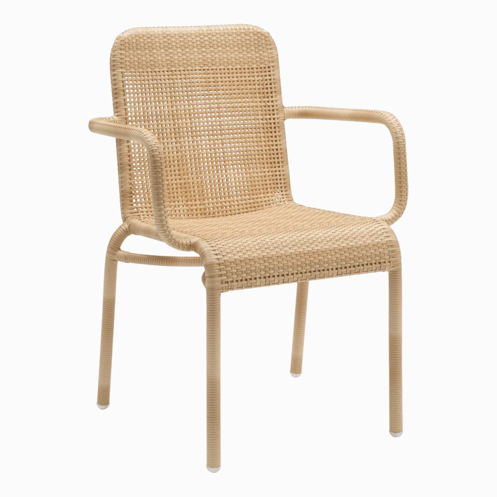 2 Chaises de jardin avec accoudoirs en résine naturelle Tobago - KOK