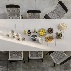 2 Chaises de jardin avec accoudoirs noire et blanche Tobago - KOK