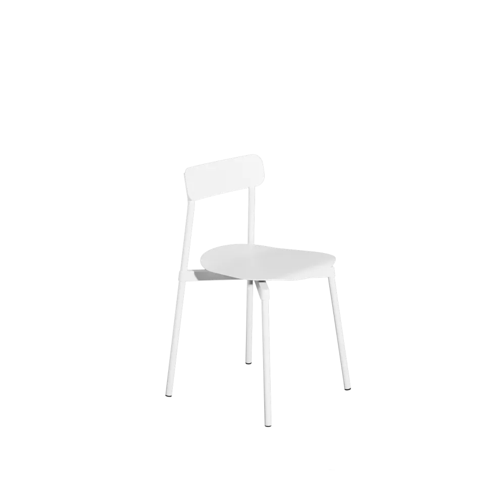 2 chaises d'extérieur en aluminium blanc Fromme - Petite friture