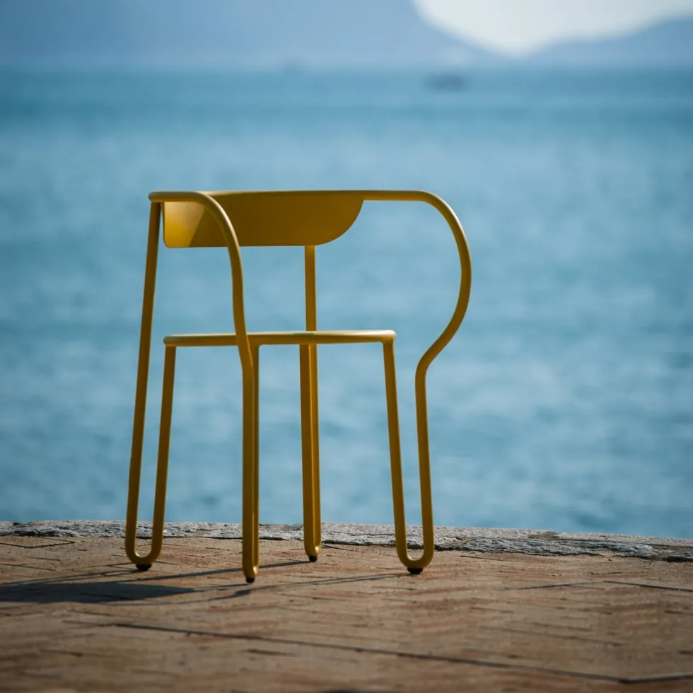 4 Chaises moutarde Huggy Bistro - Maiori