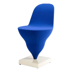 Chaise structure en métal cream et housse polyester blueberry 75cm Gelato - Moustache