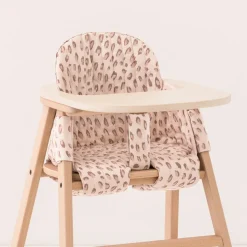 Chaise évolutive avec plateau en hêtre et coussin en coton bio latte Growing Green - Nobodinoz