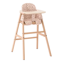 Chaise évolutive avec plateau en hêtre et coussin en coton bio latte Growing Green - Nobodinoz